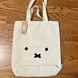NEW Nijntje Miffy Zip Top Canvas Tote Book Bag 16"x14"